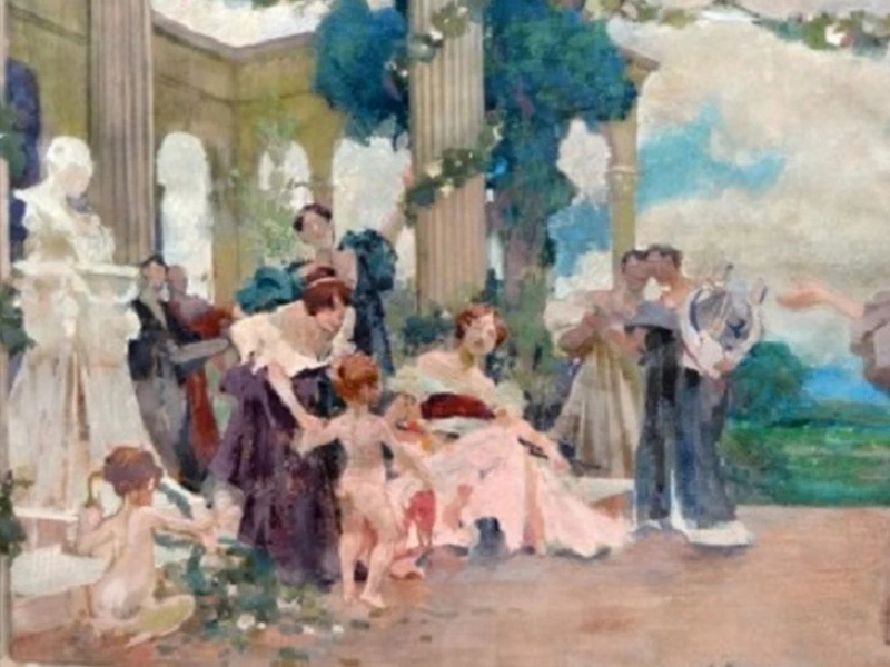 1869-Vladimír Županský - Progetto per il sipario Litomyšl 1904